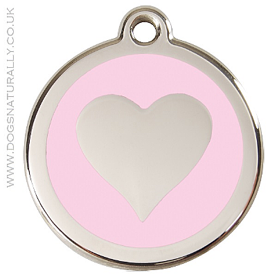 Pink Heart Dog ID Tags (3x sizes)